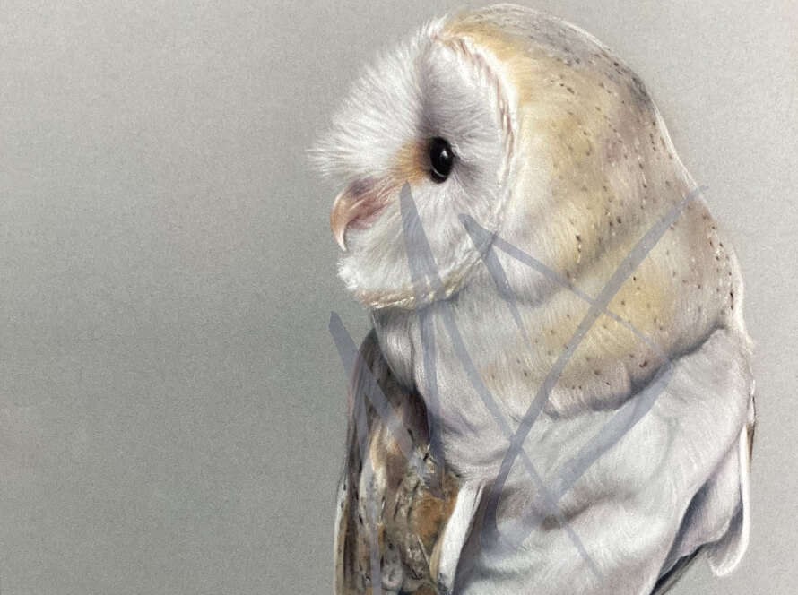 Realistic pastel drawing of a barn oil